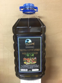 Extra virgin olive oil TRIBUNJ in plastic bottles for food of 5 liters